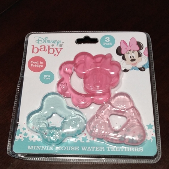 Disney Baby Minnie Mouse Pink and Blue Teether Set - Picture 1 of 2